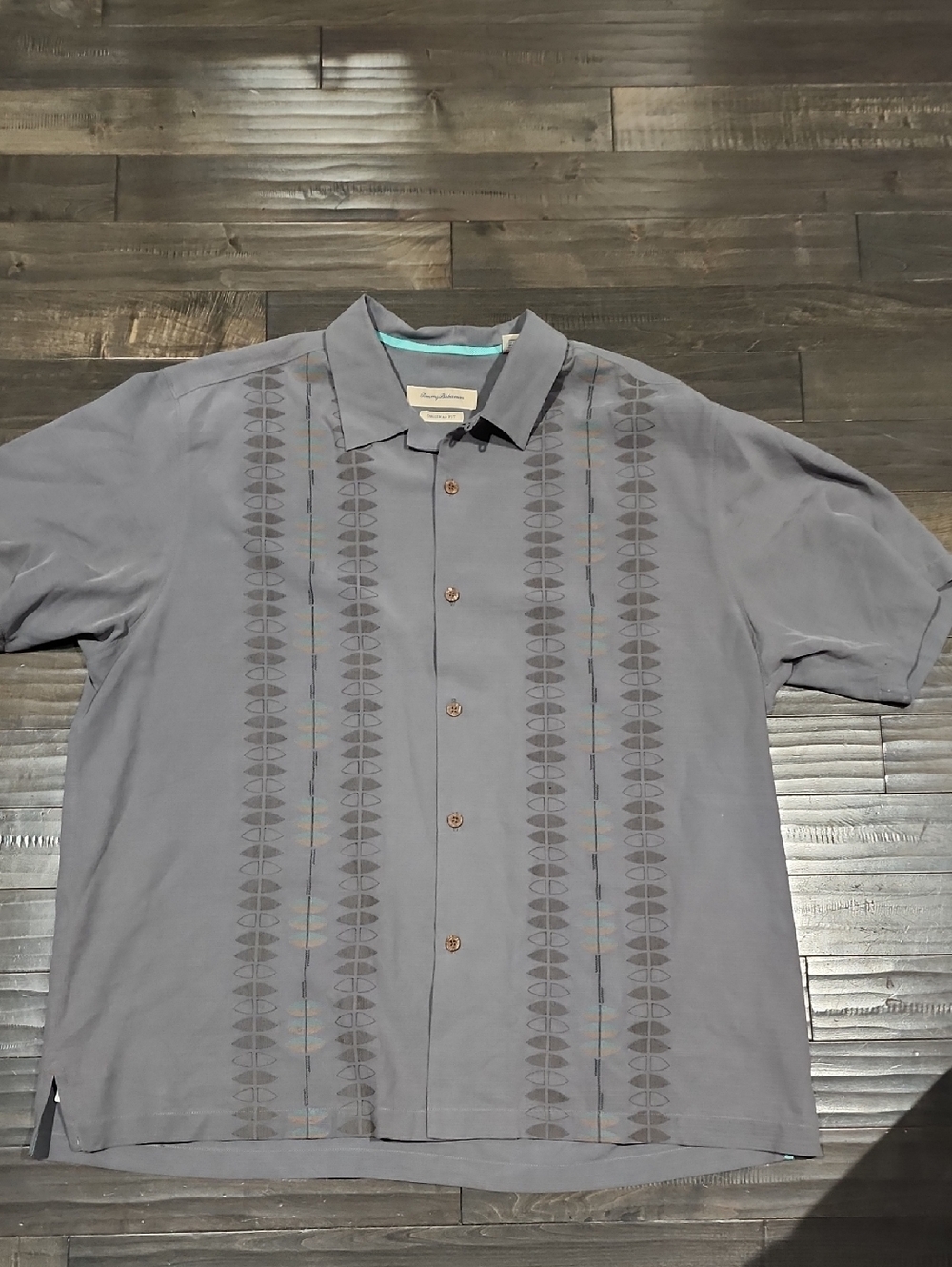Tommy Bahama Short Sleeve Button-Down Shirt in Slate Gray